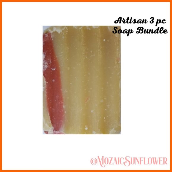 ARTISIAN Orange Sandalwood Goats Milk Soap 3 PC SET Bamboo Soap Tray and Loofah - Picture 2 of 4